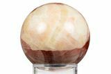 Polished Banded Red Calcite Sphere - China #319441-1